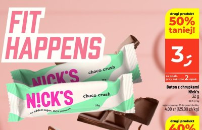 Baton z chrupkami Nick's choco crush 32 g promocja w Dealz