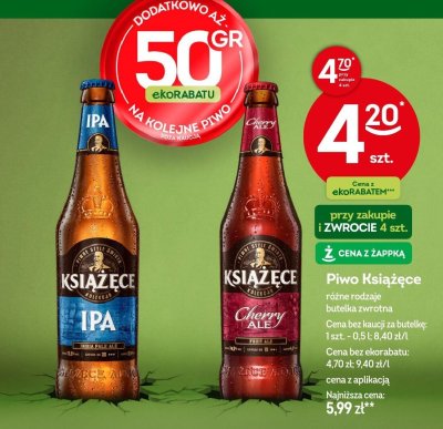 Piwo Książęce Cherry Ale butelka zwrotna 0,5l promocja w Żabka