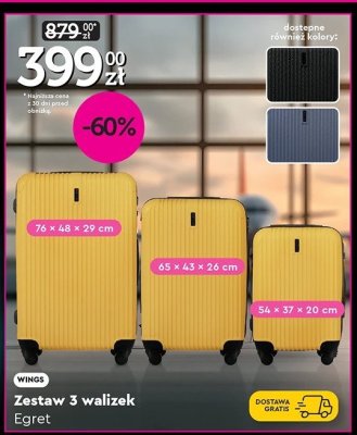 Zestaw 3 walizek Egret  promocja w Biedronka