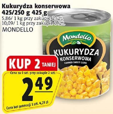 Kukurydza konserwowa MONDELLO promocja w Prim Market
