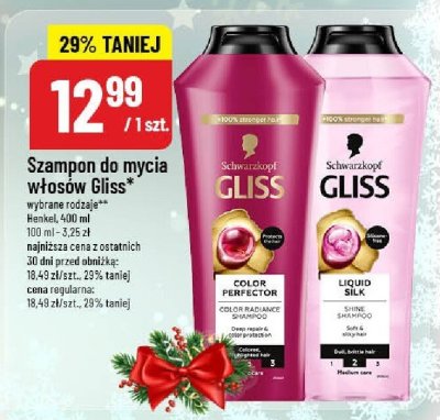 Szampon do mycia włosów Gliss Color Perfector lub Liquid Silk promocja w POLOmarket