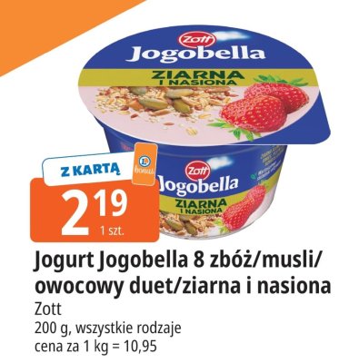 Jogurt Jogobella 8 zbóż/musli/owocowy duet/ziarna i nasiona promocja w Leclerc