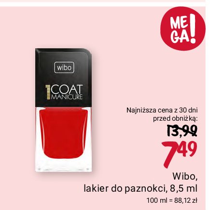 Lakier do paznokci nr 7 Wibo 1 coat manicure promocja