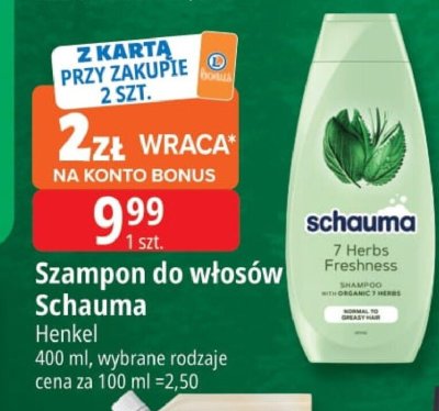 Szampon do włosów Schauma Henkel 400 ml promocja w Leclerc