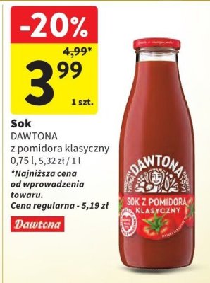 Sok Dawtona z pomidorów klasyczny promocja w Intermarche