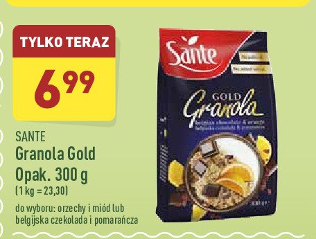 Granola belgijska czekolada i pomarańcza Sante granola gold promocje