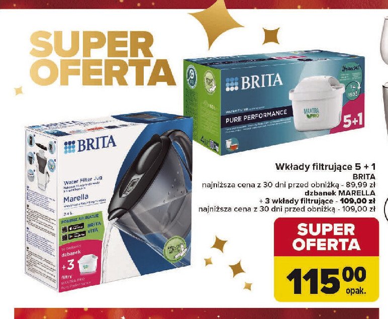 Zestaw dzbanek marella cool 2.4 l grafitowy + wkład maxtra 3 szt Brita fill&enjoy marella promocja