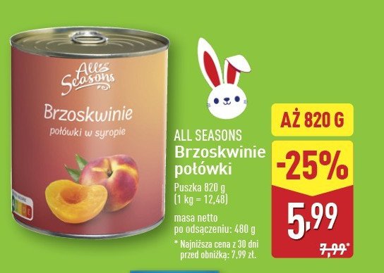Brzoskwinie po艂贸wki All seasons promocja