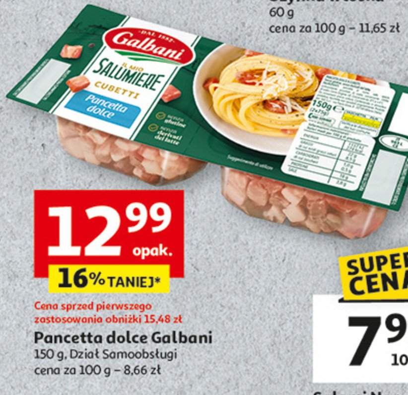 Boczek w kostce pancetta dolce Galbani promocja