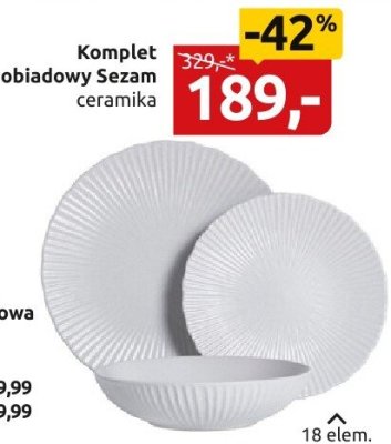 Komplet obiadowy Sezam ceramika 18 elem. promocja w Black Red White