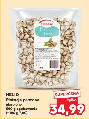 Pistacje prażone niesolone Helio promocja w Kaufland
