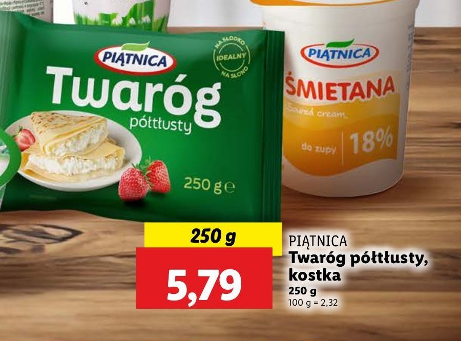 Twaróg półtłusty mielony kostka Piątnica promocja w Carrefour
