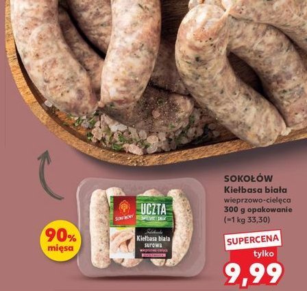 Kiełbasa biała surowa wieprzowo-cielęca Sokołów uczta qulinarna promocja