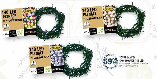 Lampki płynące 140 led zimny biały BULINEX promocja