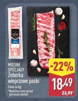 Żeberka wieprzowe paski promocja w Aldi