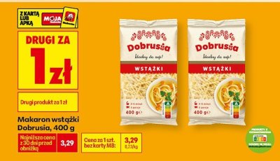 Makaron wstążki Dobrusia, 400 g promocja w Biedronka