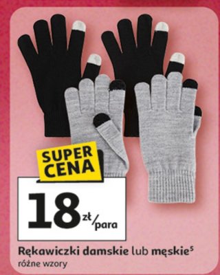 Rękawiczki damskie lub męskie różne wzory promocja w Auchan