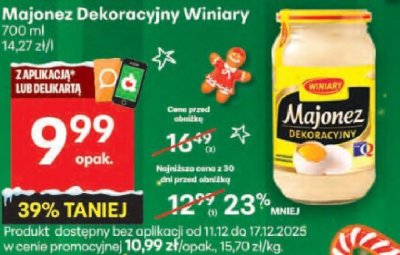 Majonez dekoracyjny Winiary promocja w Delikatesy Centrum