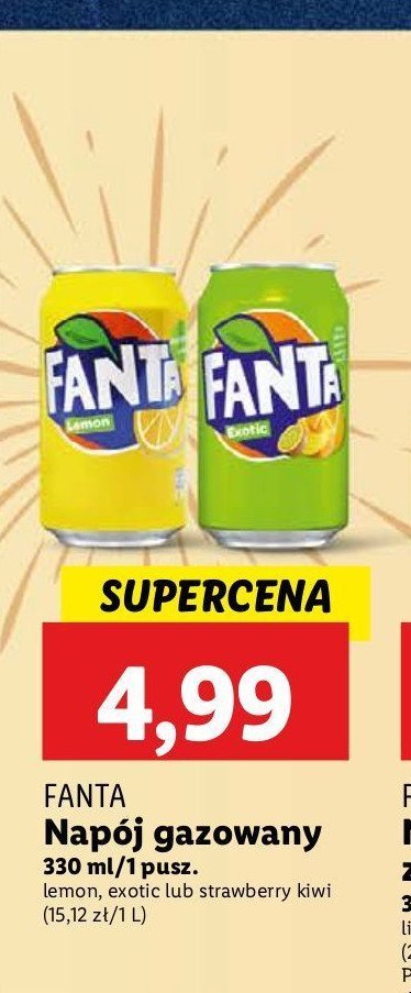 Napój truskawka i kiwi Fanta promocja