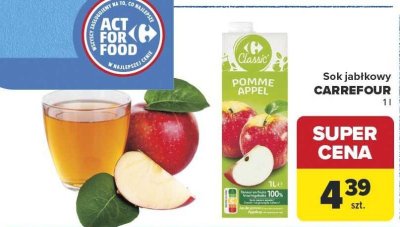 Sok jabłkowy Hortex leon promocja w Carrefour Market