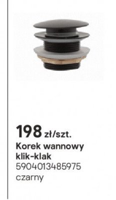 Korek wannowy klik-klak czarny promocja w Castorama