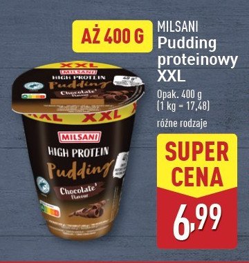 Pudding czekoladowy MILSANI HIGH PROTEIN promocja w Aldi