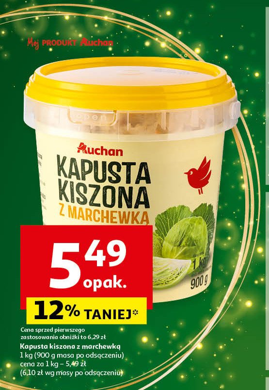 Kapusta kiszona z marchewką Auchan promocja w Auchan