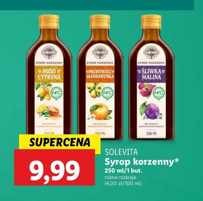 Syrop korzenny pigwowiec mandarynka Solevita promocja