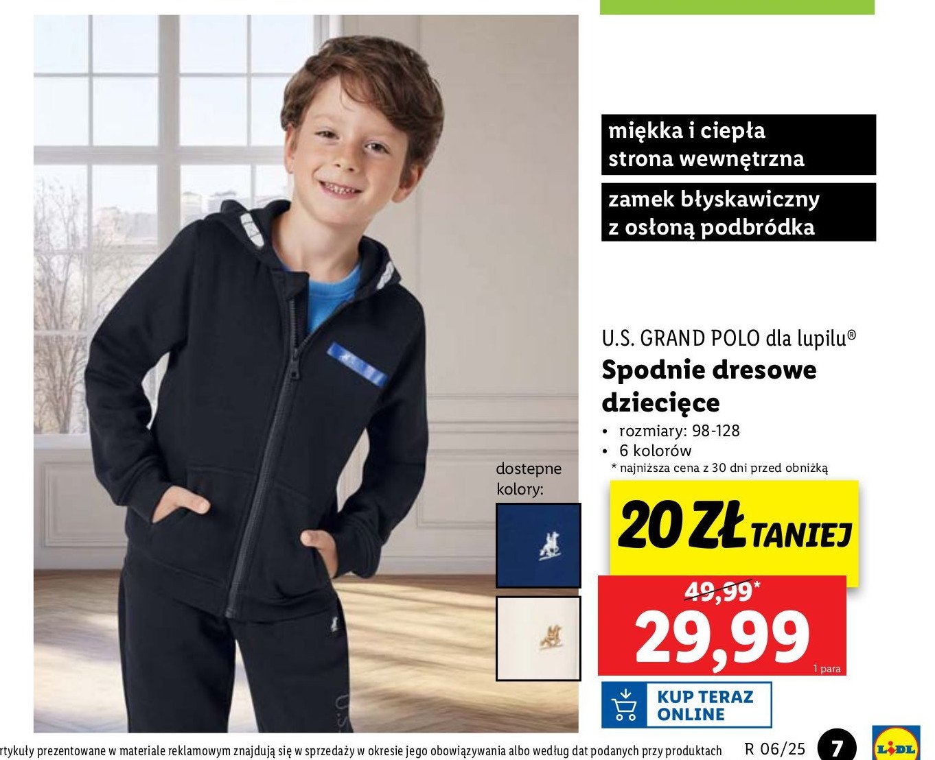 Spodnie dresowe 58-128 Us grand polo promocja w Lidl