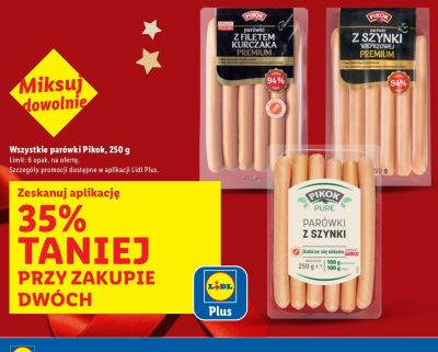 Parówki z szynki wieprzowej Premium Pikok promocja w Lidl
