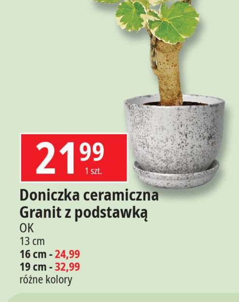 Doniczka ceramiczna granit 16 cm Ok katarzyna ostrowska promocja