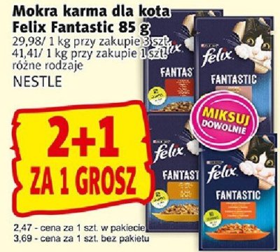 Mokra karma dla kota Felix Fantastic różne rodzaje promocja w Prim Market