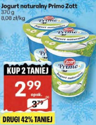 Jogurt naturalny Primo Zott promocja w Delikatesy Centrum