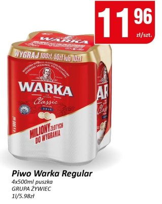 Piwo Warka Regular promocja w Chorten