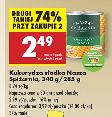 Kukurydza słodka Nasza spiżarnia promocja