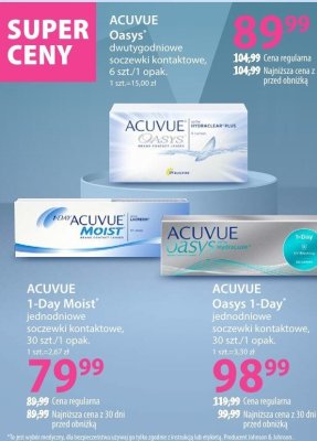 ACUVUE 1-Day Moist jednodniowe soczewki kontaktowe 30 szt/1 opak promocja w Hebe