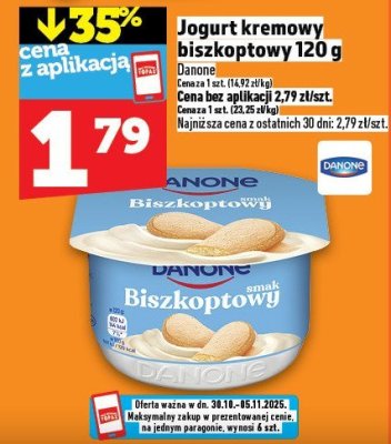 Jogurt kremowy biszkoptowy 120 g Danone promocja w TOPAZ