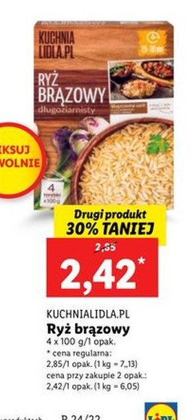 Ryż brązowy długoziarnisty Kuchnia lidla.pl promocja