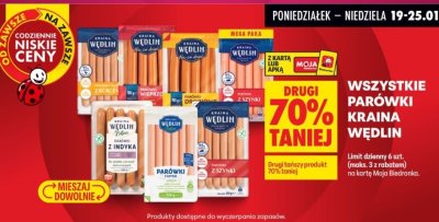 Parówki Kraina Wedlin promocja w Biedronka