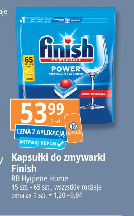 Tabletki do zmywarek lemon Finish all in 1 promocja