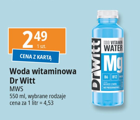 Napój z magnezem Dr witt vitamin water promocja w Leclerc