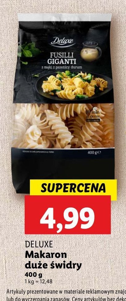 Makaron fusilli giganti Deluxe promocja