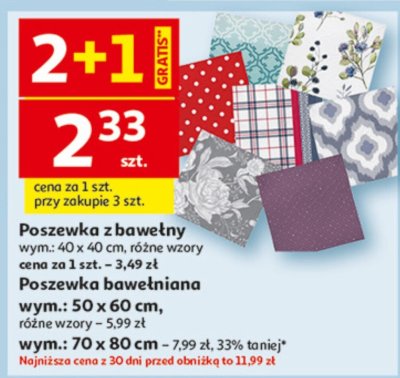 Poszewka bawełniana promocja w Auchan
