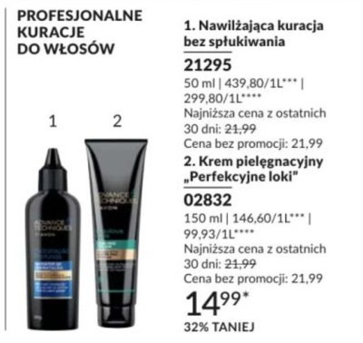 Krem pielęgnacyjny Perfekcyjne loki profesjonalne kuracje do włosów promocja w AVON