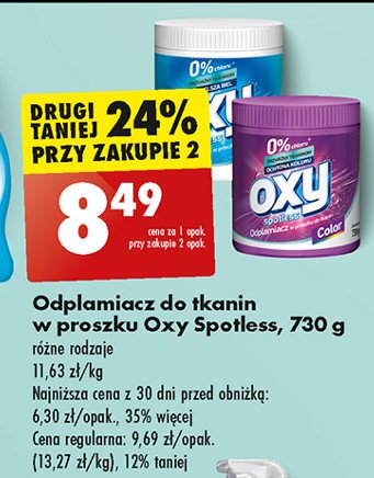 Odplamiacz w proszku white Oxy spotless promocja