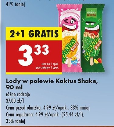 Lody shake 艣mietanka-mango-marakuja Nestle kaktus promocja