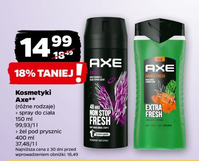 Antyperspirant dry protection 48h Axe excite promocja