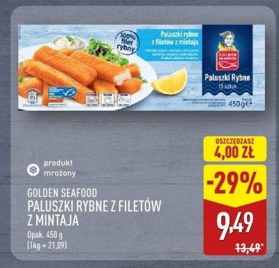 Paluszki rybne z filetów z mintaja Golden Seafood 450 g promocja w Aldi