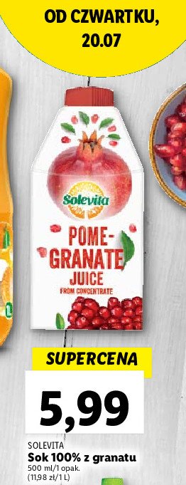Sok granat 100 % Solevita promocja