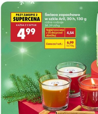 Świeca zapachowa w szkle Arli, 30 h, 130 g różne rodzaje promocja w Biedronka